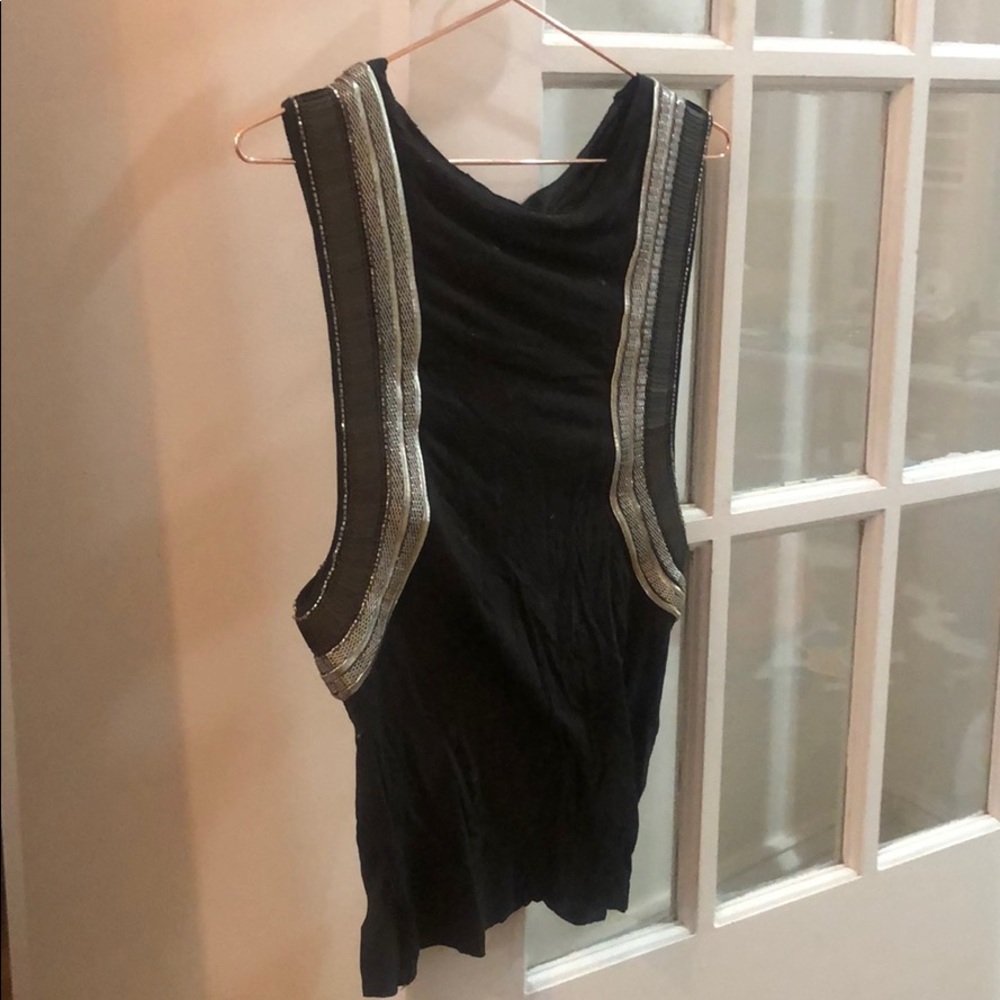 all saints metal beaded embellished tank top